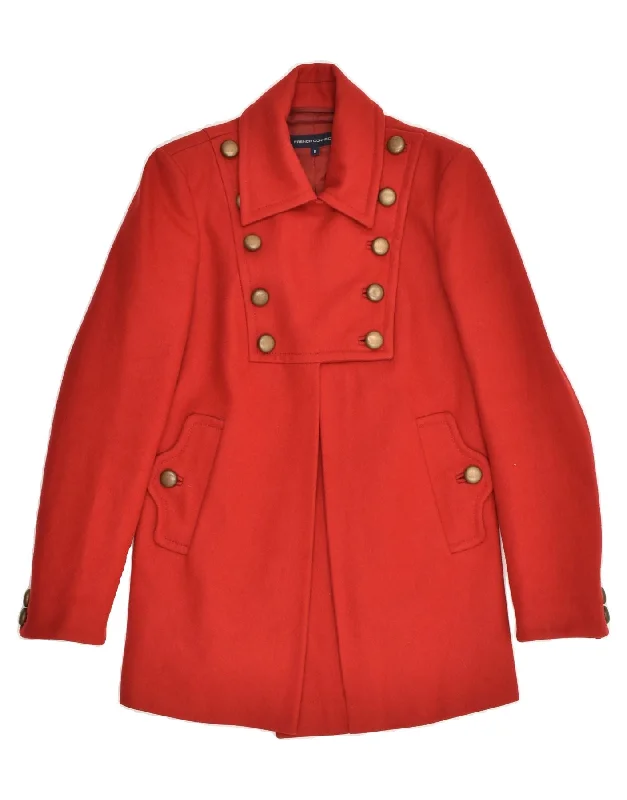 FRENCH CONNECTION Womens Overcoat US 6 Medium Red Wool