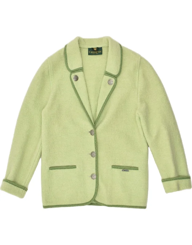 GIESSWEIN Womens Overcoat UK 12 Medium Green Virgin Wool