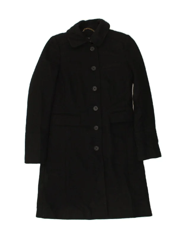 J. CREW Womens Overcoat US 0 XS Black Wool