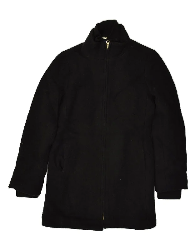 J. CREW Womens Overcoat US 4 Small Black Wool