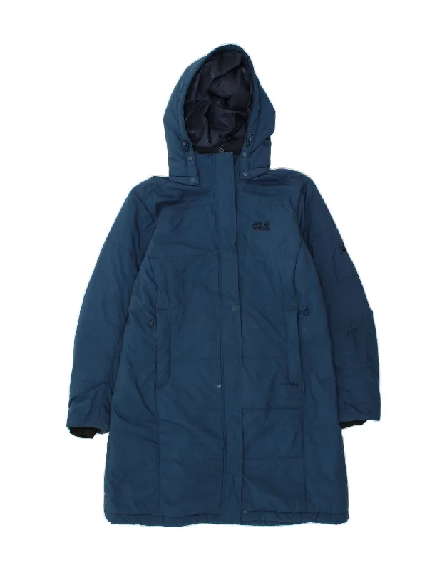 JACK WOLFSKIN Womens Hooded Padded Coat UK 16 Large  Blue Polyester