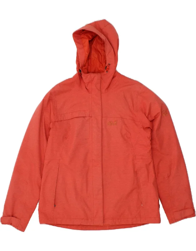 JACK WOLFSKIN Womens Hooded Windbreaker Jacket UK 18/20 XL Orange