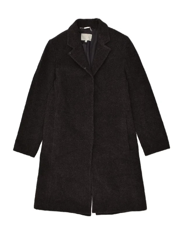 JIGSAW Womens Overcoat UK 10 Small Black Wool