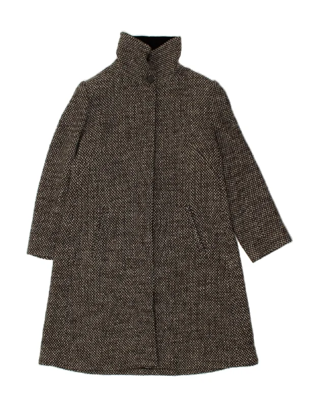 LES COPAINS Womens Overcoat IT 46 Large Grey Wool