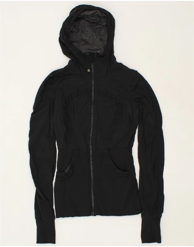 LULULEMON Womens Hooded Reversible Jacket UK 10 Small Black