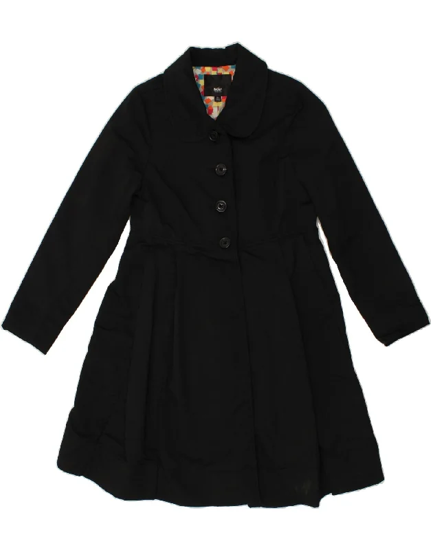 MOSSIMO Womens Overcoat UK 14 Large Black Cotton