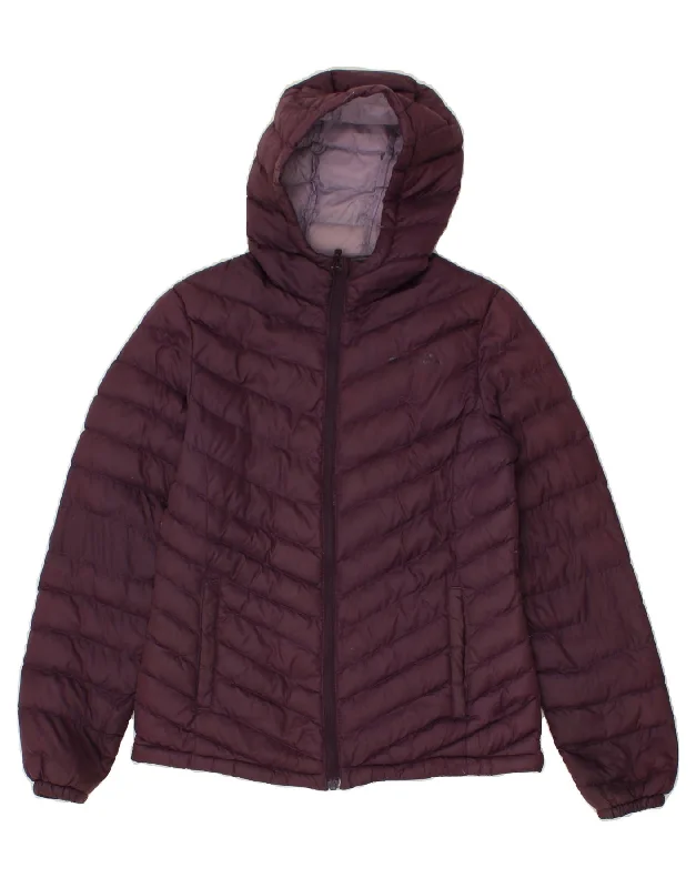 MOUNTAIN WAREHOUSE Womens Hooded Padded Jacket UK 8 Small  Maroon Nylon