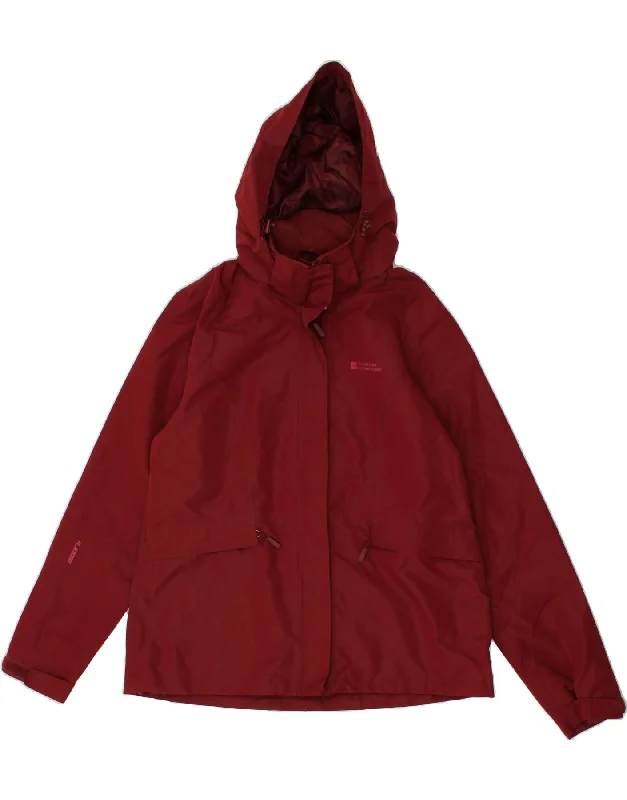 MOUNTAIN WAREHOUSE Womens Hooded Rain Jacket UK 16 Large Burgundy