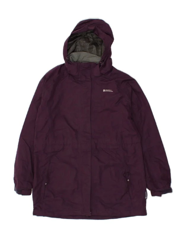 MOUNTAIN WAREHOUSE Womens Hooded Rain Jacket UK 16 Large  Purple Polyester