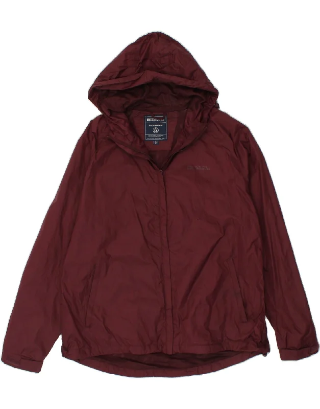 MOUNTAIN WAREHOUSE Womens Hooded Rain Jacket UK 18 XL  Burgundy Nylon