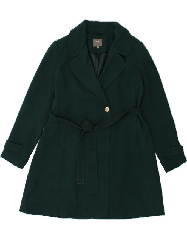 OASIS Womens Overcoat UK 18 XL Green Polyester