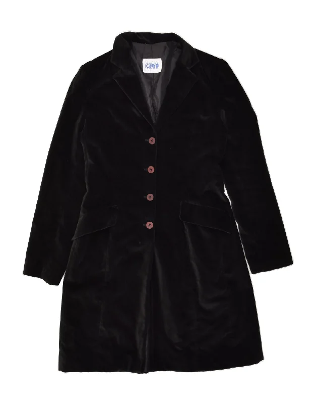 ONYX Womens Overcoat IT 42 Medium Black Cotton