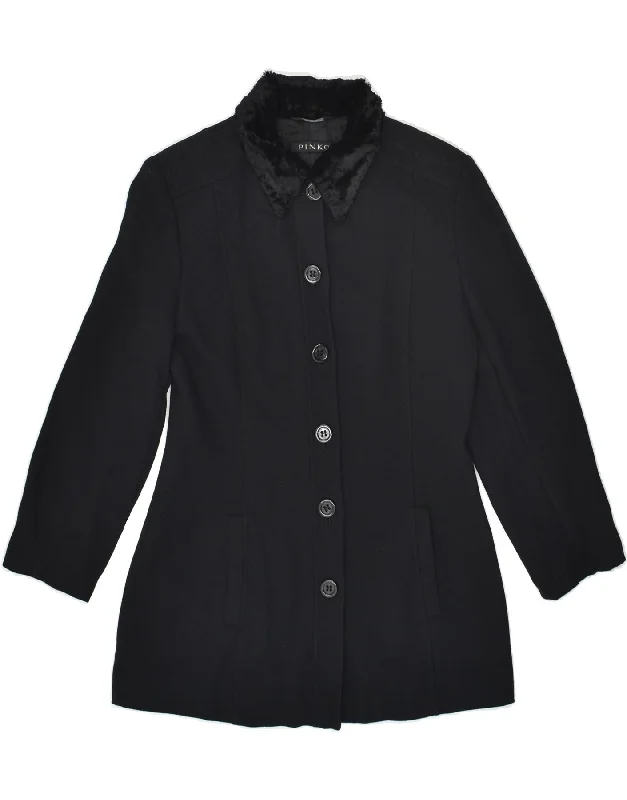 PINKO Womens Overcoat UK 10 Small Black