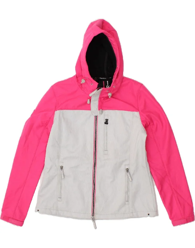 SUPERDRY Womens The Windtrekker Hooded Windbreaker Jacket UK 16 Large Pink