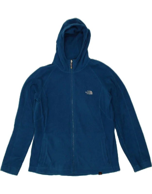 THE NORTH FACE Womens Hooded Fleece Jacket UK 18 XL Blue Polyester