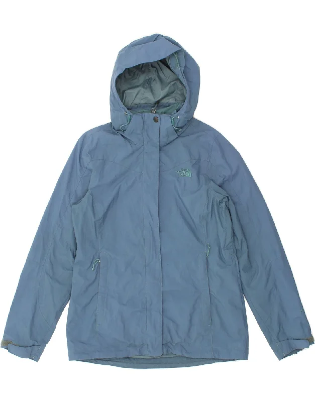 THE NORTH FACE Womens Hooded Rain Jacket UK 14 Medium Blue Nylon