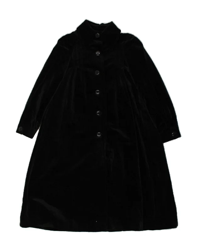 VINTAGE Womens Overcoat IT 44 Medium Black