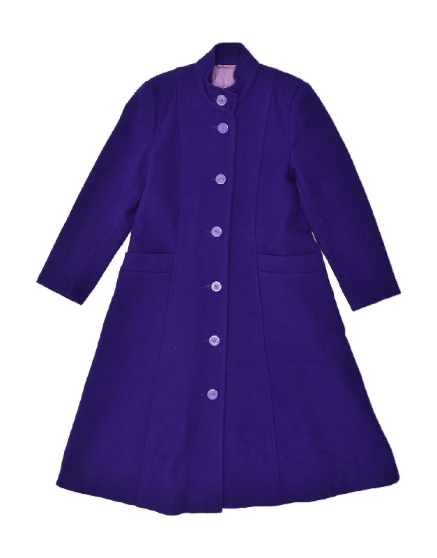 VINTAGE Womens Overcoat UK 12 Medium Purple