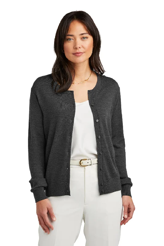 Brooks Brothers Womens Merino Long Sleeve Button Front Cardigan Sweater - Heather Windsor Grey - COMING SOON