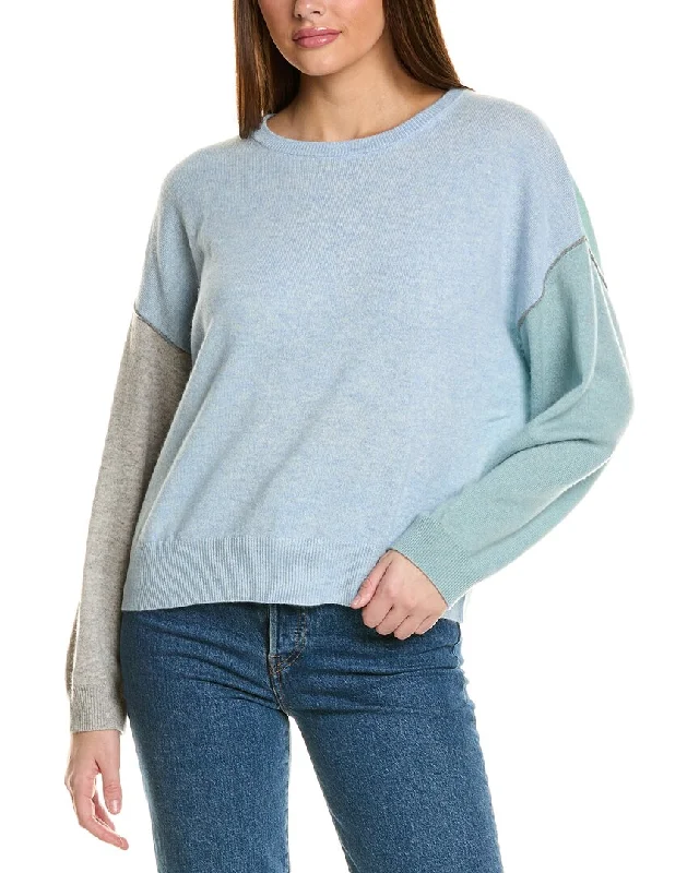 Collaboration Hannah Drop-Shoulder Colorblocked Cashmere Sweater