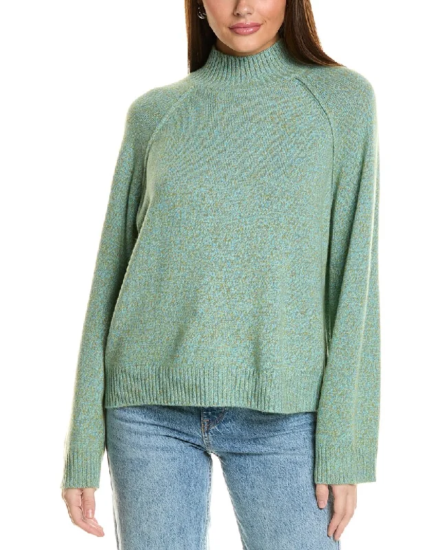 Collaboration Melange Boxy Mock Neck Cashmere Sweater