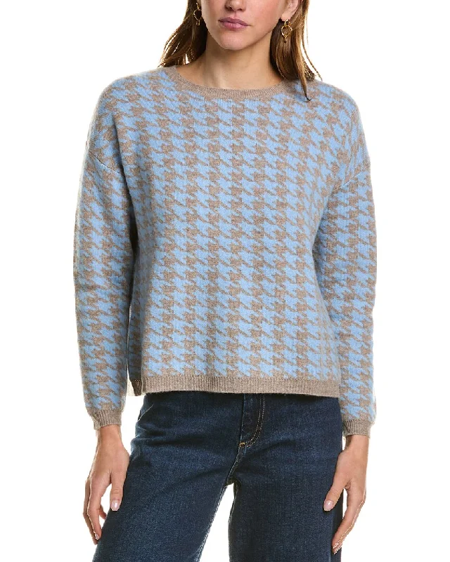 Kier + J Houndstooth Wool & Cashmere-Blend Sweater