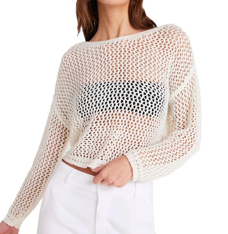 Relaxed Drop Shoulder Sweater In Off White