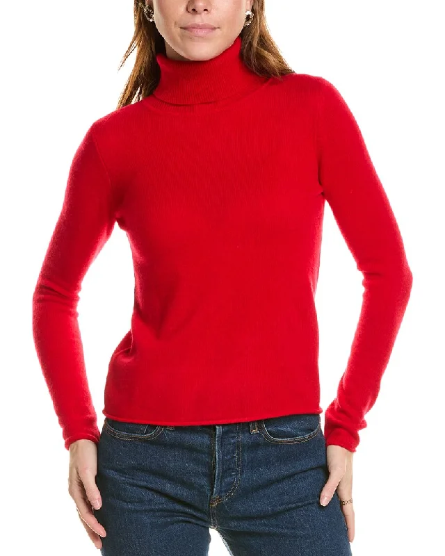 sofiacashmere Roll Cuff & Hem Turtleneck Sweater