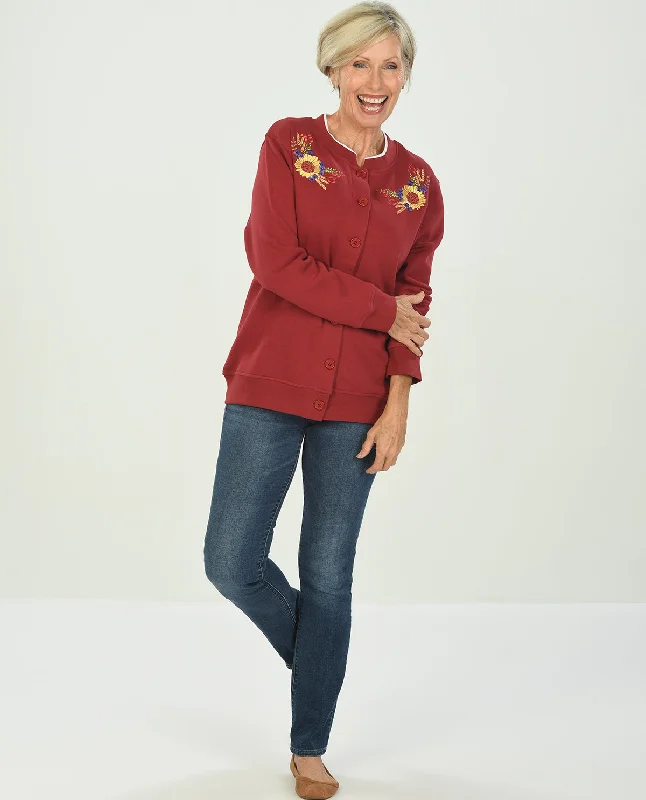 Speculation Women's Embroidered Fleece Cardigan