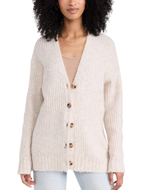 Womens Knit Button-Down Cardigan Sweater