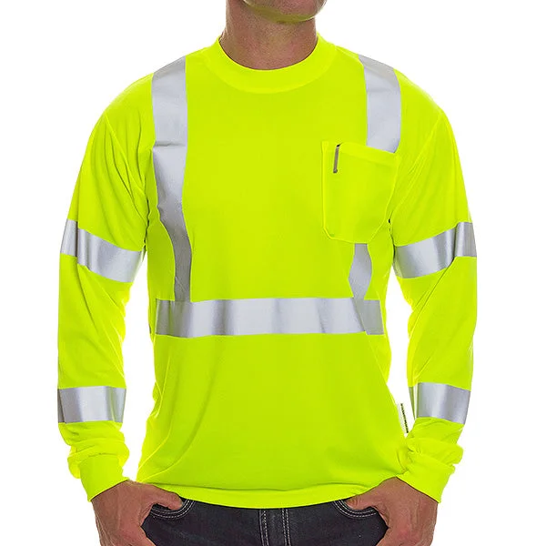 Hi-Viz Brand® Class 3 Dri-Fit Long Sleeve T-Shirts with Pocket