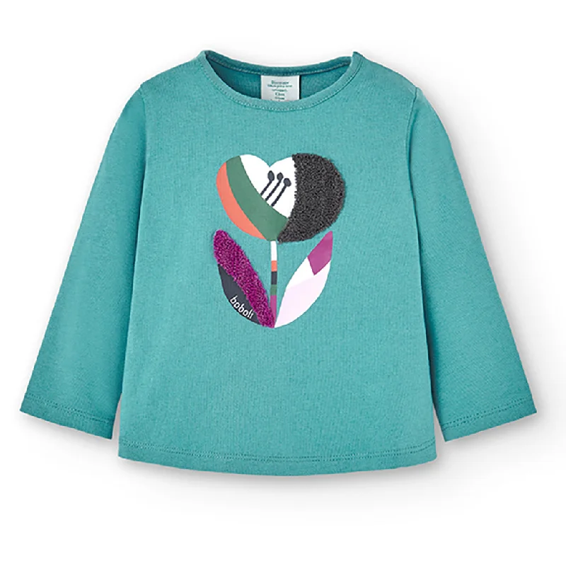 Teal Blue Tulip Graphic T-Shirt