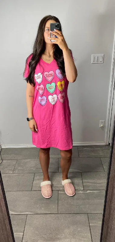 Conversation Heart Night Gown ❤️