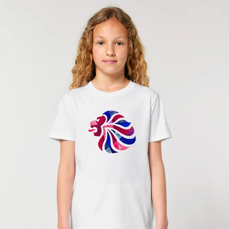 Team GB Abstract Lion Kid's Cotton T-shirt