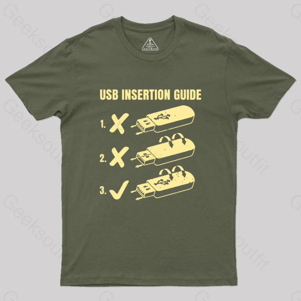 USB Insertion Guide Geek T-Shirt