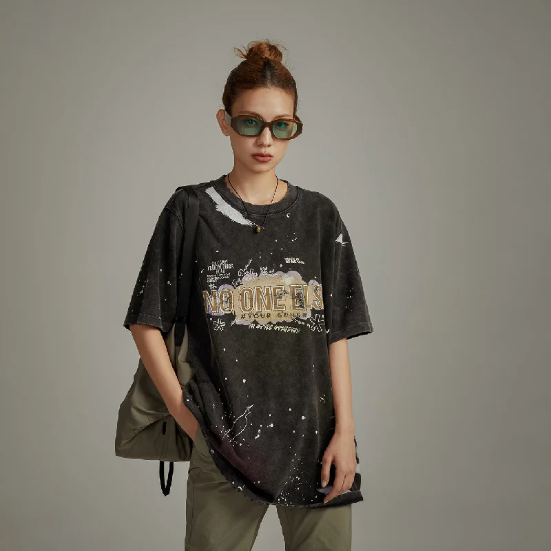 Paint Splatter Lettering Loosefit T-Shirt