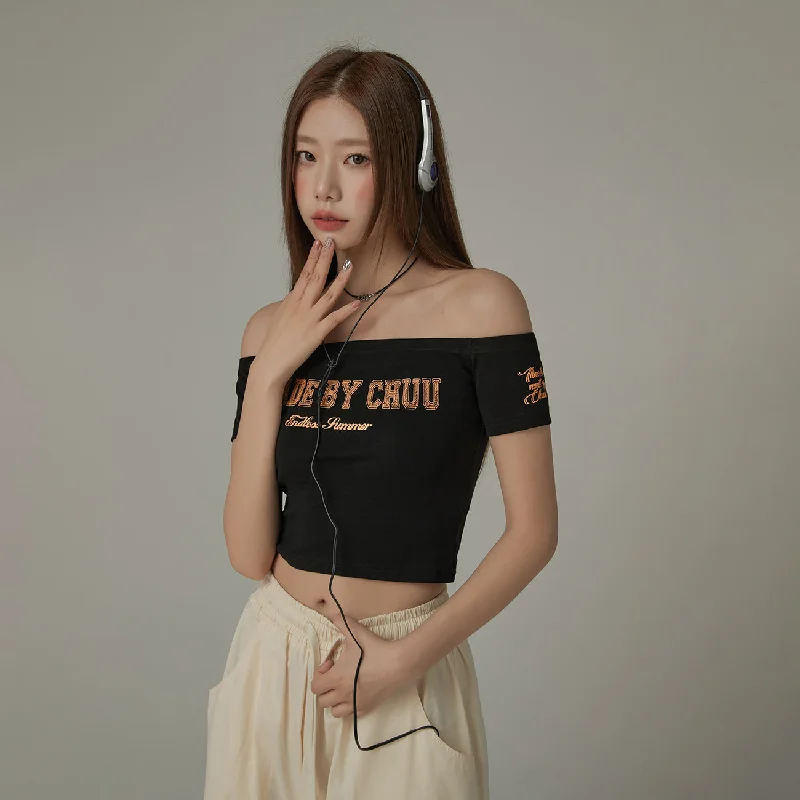 Made By Chuu Off-The-Shoulder Slim T-Shirt