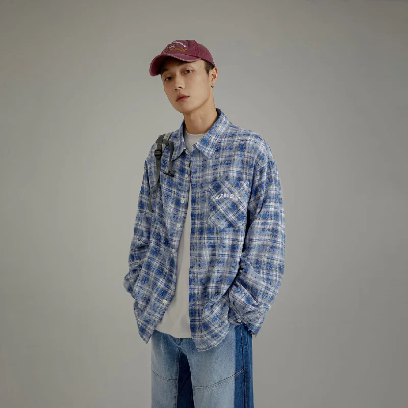 Pocket Logo Check Long Sleeve Loosefit Shirt