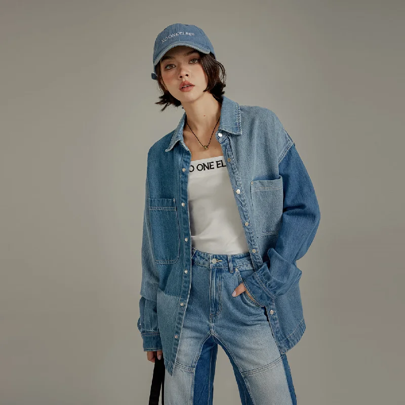 Color Matching Denim Shirt